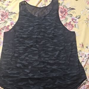 Lululemon Athletica Black Camouflage Tank Top